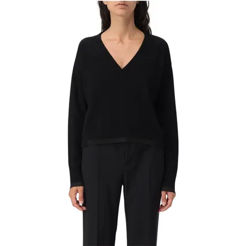 V-neck Knitwear, female, , Size: M V-Neck Cropped Sweater - pinko - Modalova