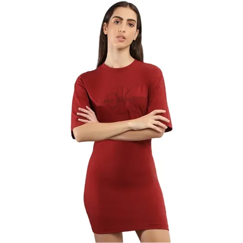 Elegantes Midi-Kleid , Damen, Größe: XS - Calvin Klein Jeans - Modalova