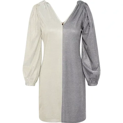 Silver Draped Dress , female, Sizes: M, S, L, XS - Karen by Simonsen - Modalova