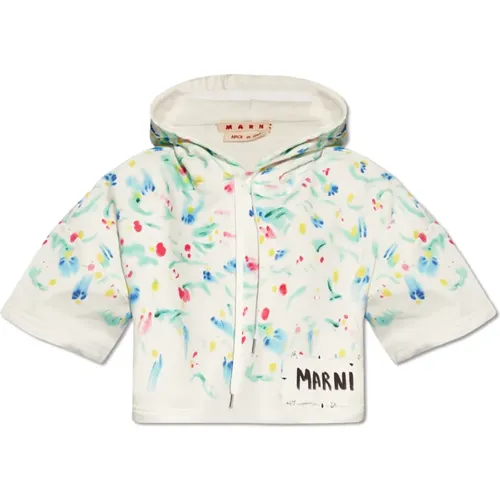 Gekürzter Hoodie , Damen, Größe: S - Marni - Modalova