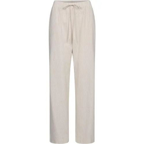 Light Brown Trousers with Elastic Waistband and Striped Print , female, Sizes: L, M, S, XL, XS - Sofie Schnoor - Modalova