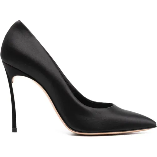 Schwarze Blade Twenties Leder Pumps , Damen, Größe: 38 1/2 EU - Casadei - Modalova