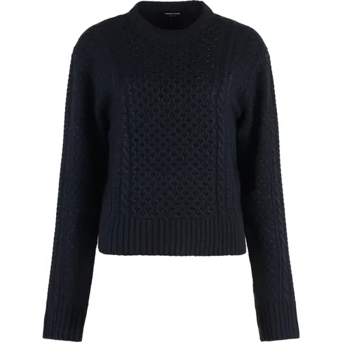 Lurex Cable Strickpullover,Blauer Ink Pullover Sweater - Fabiana Filippi - Modalova