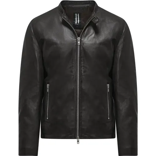 Nappa Leather Stand-Up Collar Jacket , male, Sizes: M, XL, L, 3XL - BomBoogie - Modalova