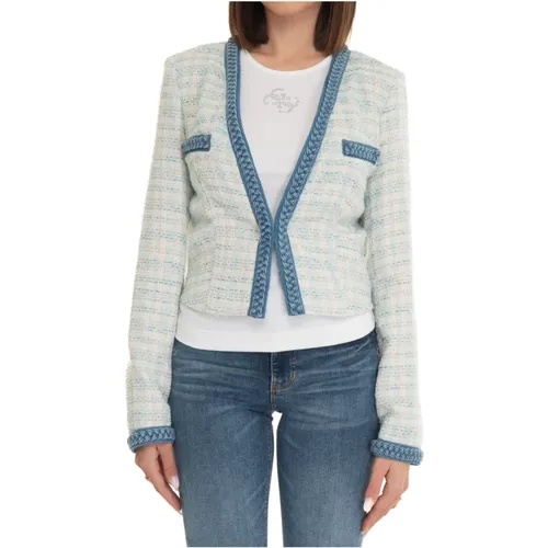 Tweed V-Neck Jacket , female, Sizes: M - Guess - Modalova