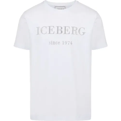 T-Shirt mit gesticktem Logo , Herren, Größe: 3XL - Iceberg - Modalova