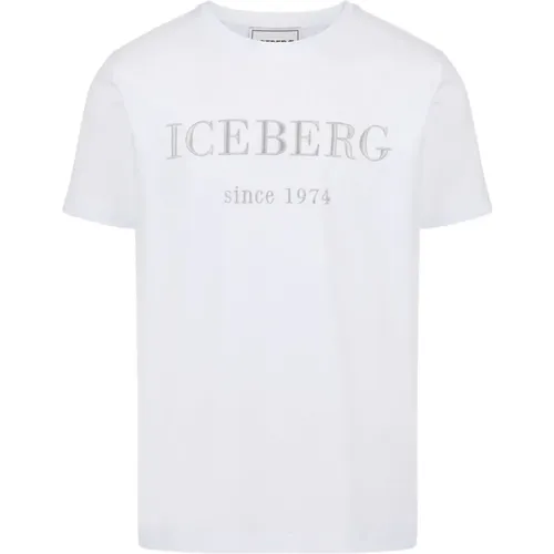 T-Shirt mit gesticktem Logo , Herren, Größe: M - Iceberg - Modalova