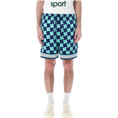 Silk Pool Tile Shorts Ss23 , male, Sizes: L - Casablanca - Modalova