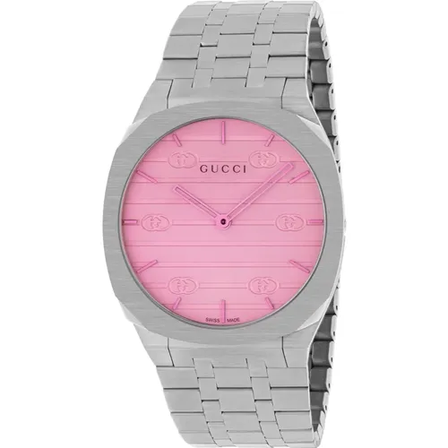 Watches, female, , Size: ONE SIZE Stainless Steel Multi Layered Watch with Interlocking G Motif - Gucci - Modalova