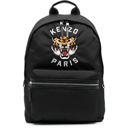 Backpacks, unisex, , Size: ONE SIZE Varsity Tiger Embroidered Backpack - Kenzo - Modalova