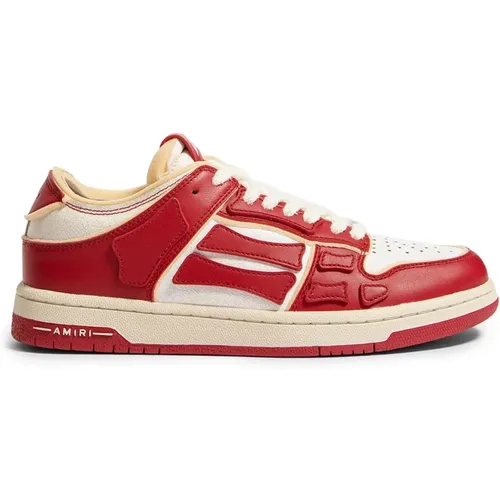 Niedrige Leder-Sneaker Rot,Niedrige Top Collegiate Skel Sneakers - Amiri - Modalova