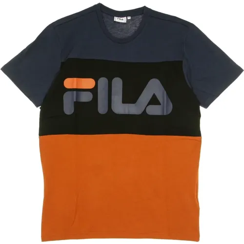 T-Shirts, male, , Size: XS Cinnamon Stick/Black Iris Mens T-Shirt - Fila - Modalova