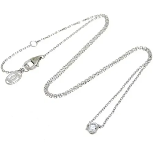 Pre-owned Jewellery, female, , Size: ONE SIZE Pre-owned White Gold necklaces - Cartier Vintage - Modalova