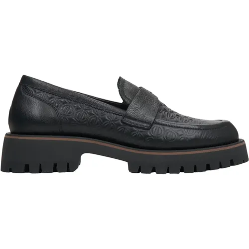 Damen Schwarze Loafers aus Strukturiertem Echtem Leder Er00114649 , Damen, Größe: 39 EU - Estro - Modalova