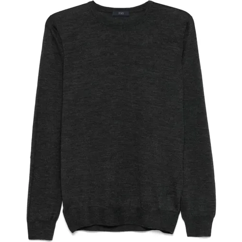 Luxurious Dark Grey Sweater , male, Sizes: S, 3XL, XL, L, 2XL, M - Fay - Modalova