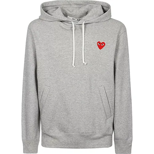 Grauer Logo Baumwoll Hoodie Pullover , Herren, Größe: XL - Comme des Garçons - Modalova