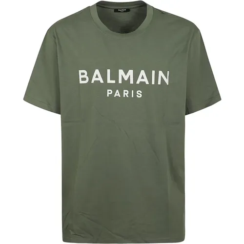 Bedrucktes Rundhals-T-Shirt - Regular Fit - Balmain - Modalova