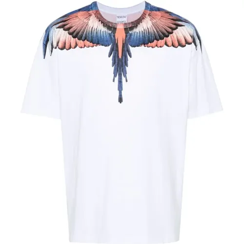 T-Shirt mit Wings-Print in Multicolor , Herren, Größe: XL - Marcelo Burlon - Modalova