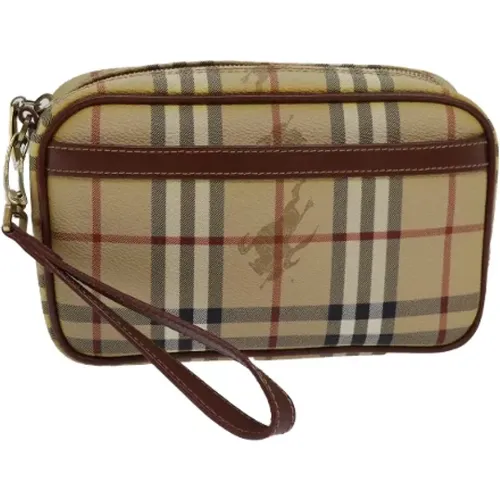 Pre-owned Clutches, female, , Size: ONE SIZE Pre-owned Leather clutches - Burberry Vintage - Modalova