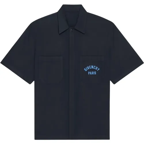 Short Sleeve Shirts, male, , Size: L Classic Collar Embroidered Shirt - Givenchy - Modalova