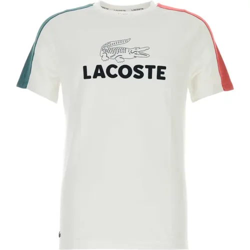 Polyester Weißes T-Shirt , Herren, Größe: S - Lacoste - Modalova