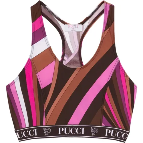 Fuchsia Abstraktes Muster Ärmelloses Top , Damen, Größe: XS - EMILIO PUCCI - Modalova