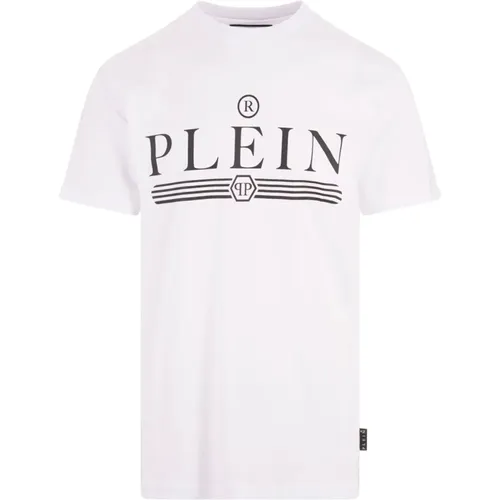 Weißes Logo T-Shirt , Herren, Größe: L - Philipp Plein - Modalova