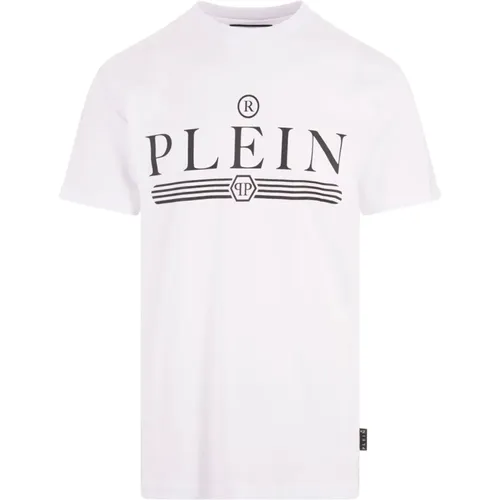 Weißes Logo T-Shirt , Herren, Größe: S - Philipp Plein - Modalova