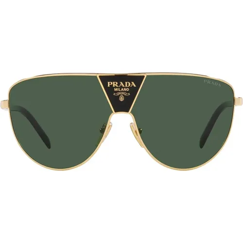 Trendige Metall-Sonnenbrille mit grünen Gläsern - Prada - Modalova