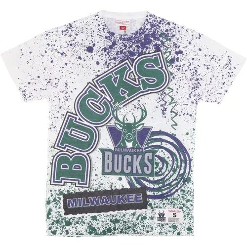 T-Shirts, male, , Size: S Milwaukee Bucks NBA Tee - Mitchell & Ness - Modalova