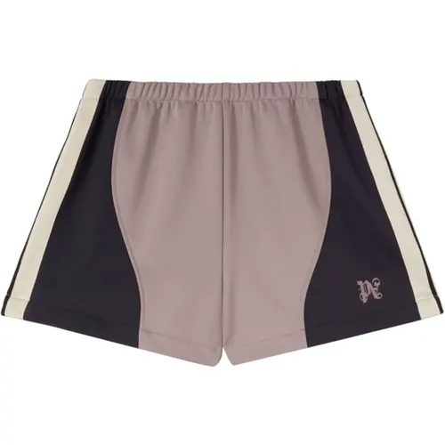Color-Block Jersey Shorts with Side Stripe , female, Sizes: S, XS - Palm Angels - Modalova