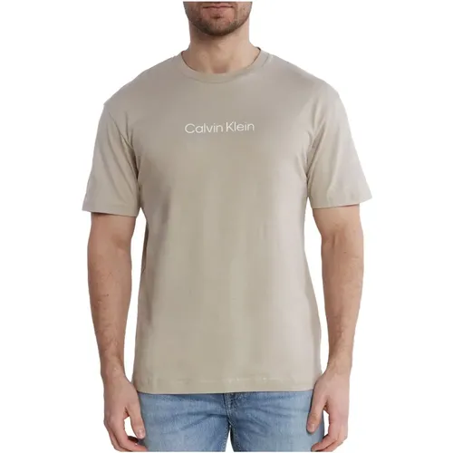 Logo Baumwoll TShirt - Rundhals Kurzarm , Herren, Größe: L - Calvin Klein - Modalova