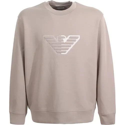 Crew-neck Sweatshirt with Two-tone Eagle , male, Sizes: M, S - Emporio Armani - Modalova