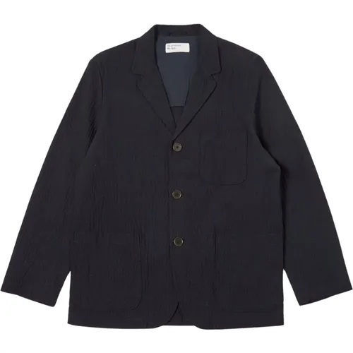 Seersucker Three Button Jacket , male, Sizes: L, XL - Universal Works - Modalova