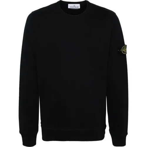Casual Hoodie Sweatshirt,Baumwoll-Crew-Neck-Sweatshirt mit Logo-Patch - Stone Island - Modalova