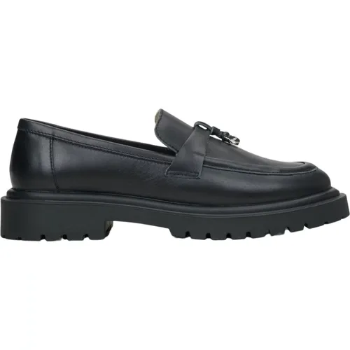 Damen Schwarze Quasten Loafers aus echtem italienischem Leder Er00114897 , Damen, Größe: 39 EU - Estro - Modalova