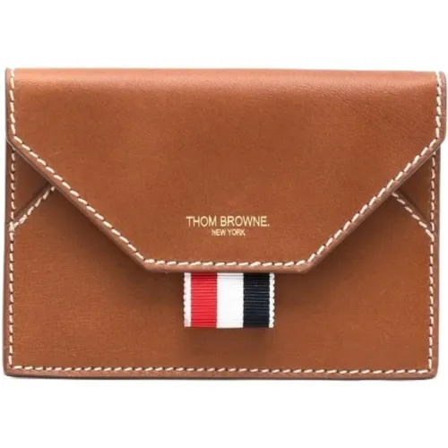 Wallets & Cardholders, male, , Size: ONE SIZE Envelope Card Holder Natural - Thom Browne - Modalova