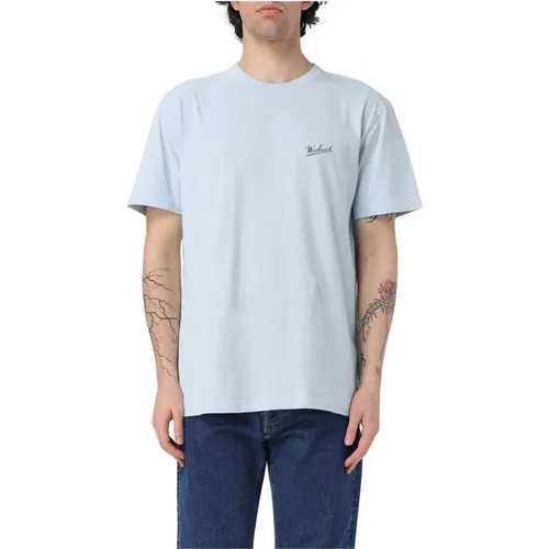 T-Shirts, male, , Size: XL Short Sleeve Crew Neck Tee - Woolrich - Modalova