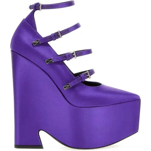 Pumps, female, , Size: 6 1/2 US Raso Pump for Stylish Outfits - Versace - Modalova