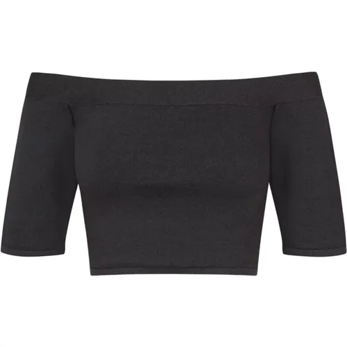 Seiden Stretch Off-Shoulder Crop Top , Damen, Größe: M - Cortana - Modalova