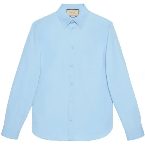 Cotton poplin long-sleeve shirt , male, Sizes: 2XS - Gucci - Modalova