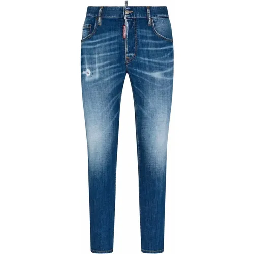 Stretch Denim Jeans with Faded Effect and Logo Patch , male, Sizes: 3XL, S, XS, L, M - Dsquared2 - Modalova