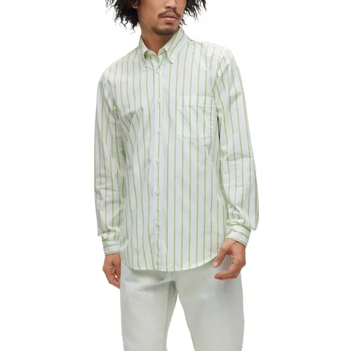 Casual Shirts, male, , Size: 4XL Cotton Long Sleeve Shirt - HUGO - Modalova