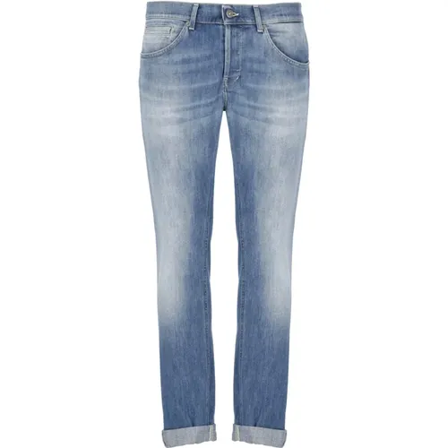 Blaue Baumwolljeans mit Gürtelschlaufen - Dondup - Modalova