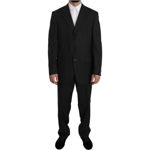 Single Breasted Suits, male, , Size: XL Striped Wool Suit - Z Zegna - Modalova