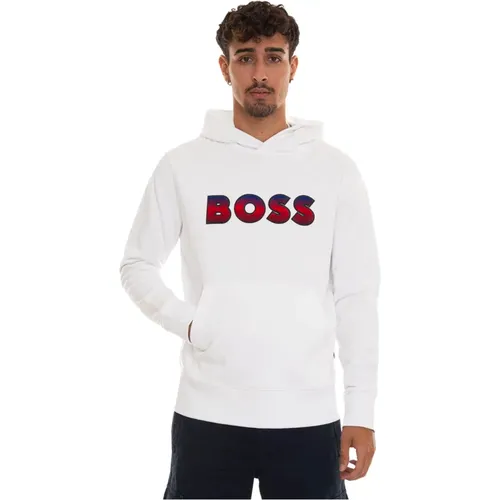 Hoodies, male, , Size: 2XL Maxi Logo Hooded Sweatshirt - Boss - Modalova