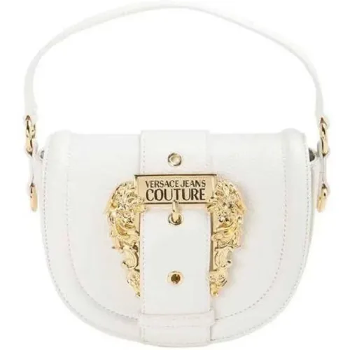 Weiße Handtasche mit Logo-Schnalle , Damen, Größe: ONE Size - Versace Jeans Couture - Modalova