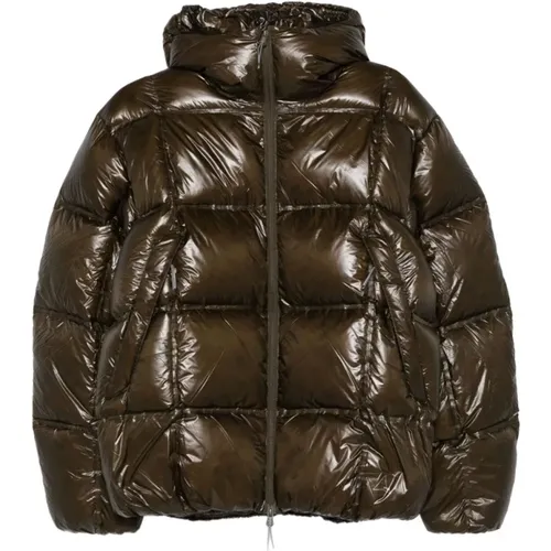 Winter Jackets, male, , Size: XL Dark Green Hooded Down Jacket - ROA - Modalova