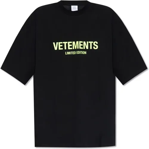 T-Shirt mit Logo , Herren, Größe: XS - Vetements - Modalova