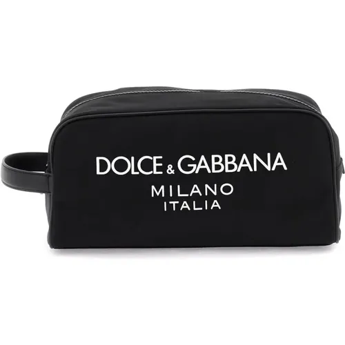 Rubberized Logo Beauty Case , Herren, Größe: ONE Size - Dolce & Gabbana - Modalova